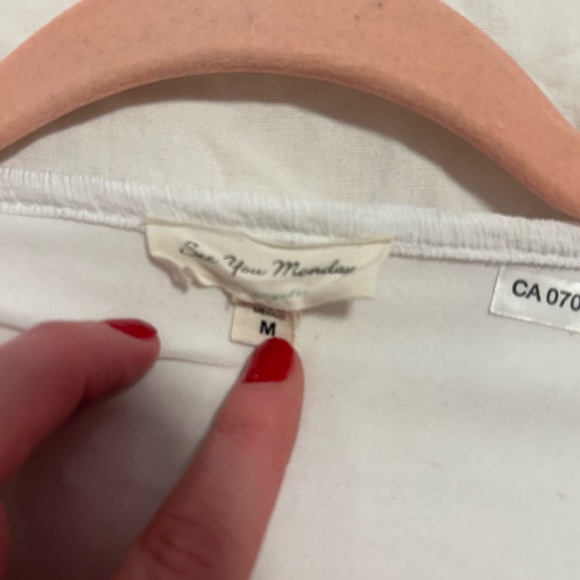 See You Monday milkmaid White Textured Dress size M - Picture 6 of 9